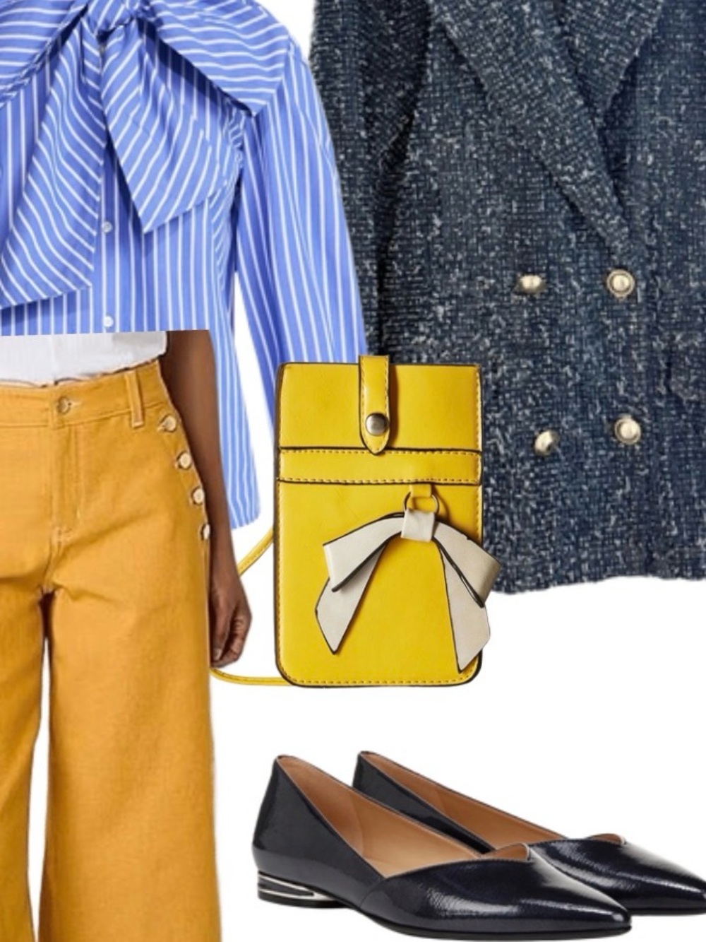 Mellow World Bright Yellow Mini Wallet Crossbody Multi Pocket - Picture 4 of 4